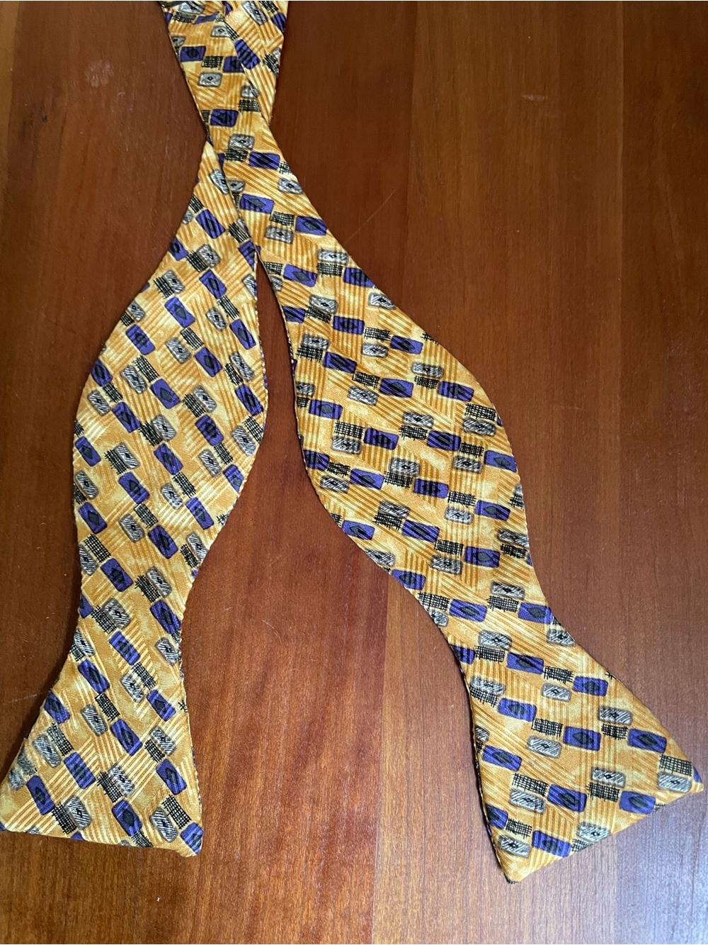 Robert Talbott Pure Silk Bow Tie Gold Purple Black